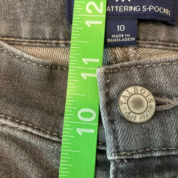 Talbots Jeans Womens Sz 10 Gray Simply Flattering 5 Pocket Cotton Stretch Taper - Picture 8 of 10